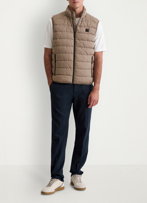 Marc O'Polo Bodywarmer met ritszakken - voorkant 3 lichtbruin