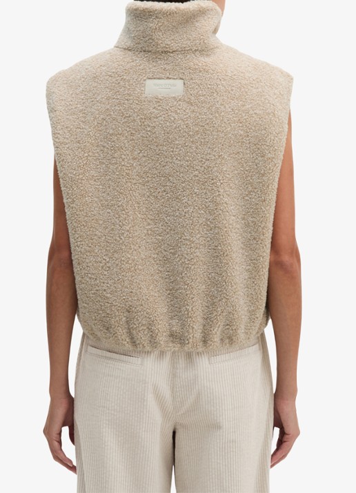 Marc O'Polo Bodywarmer van teddy - achterkant beige