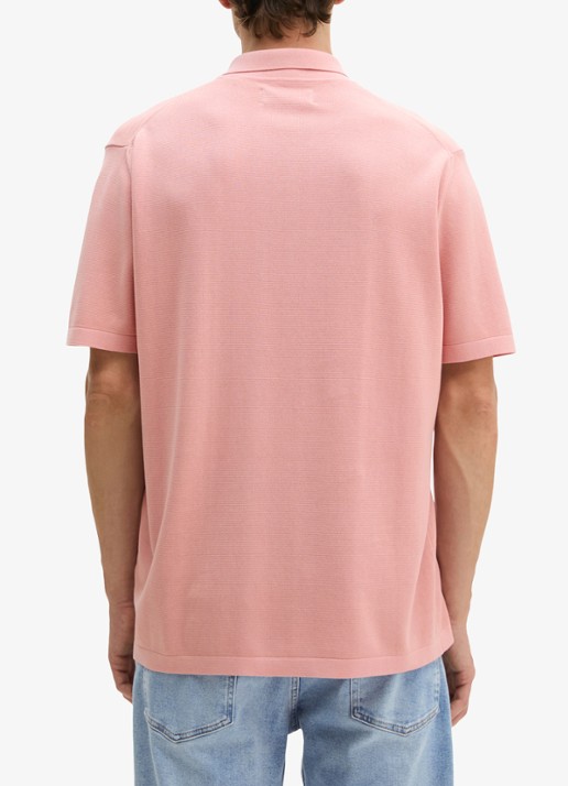 Marc O'Polo Comfort fit polo met logoborduring - achterkant 3 rose mauve-8181 / roze