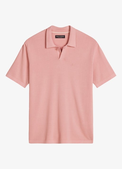Marc O'Polo Comfort fit polo met logoborduring - voorkant 4 rose mauve-8181 / roze