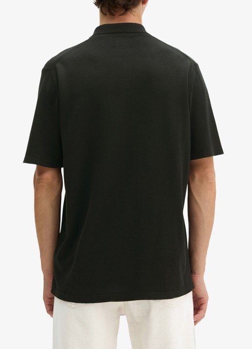 Marc O'Polo Comfort fit polo met logoborduring - achterkant black-0001 / zwart