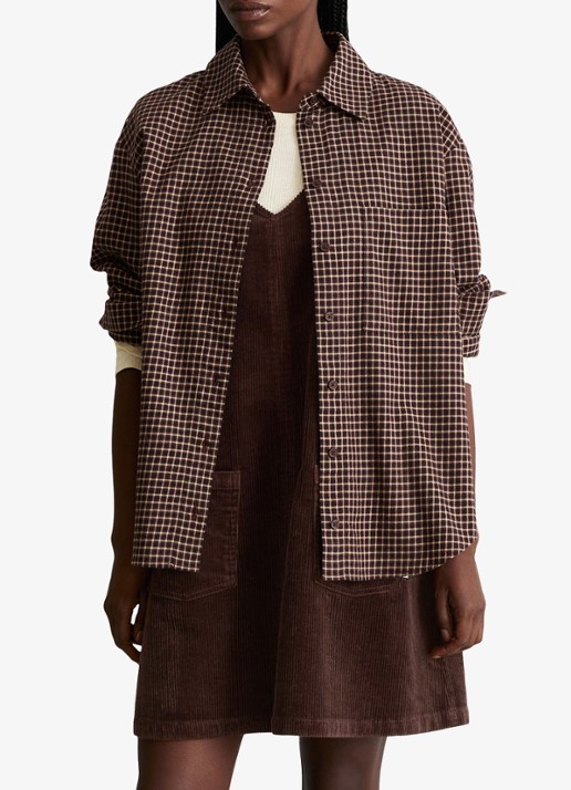 Marc O'Polo Denim Blouse met ruitdessin