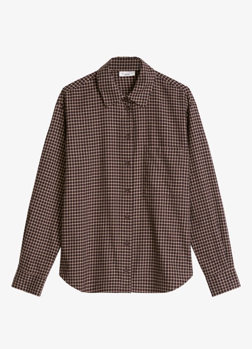Marc O'Polo Denim Blouse met ruitdessin  - voorkant 4 zwart