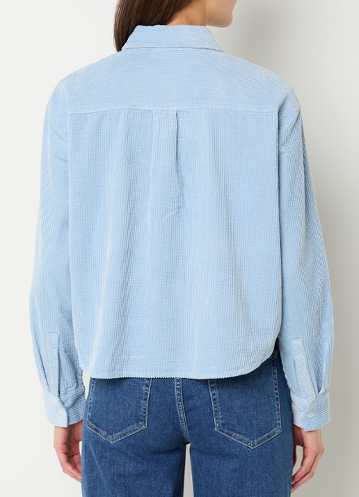 Marc O'Polo Denim Blouse van corduroy - achterkant 2 lichtblauw