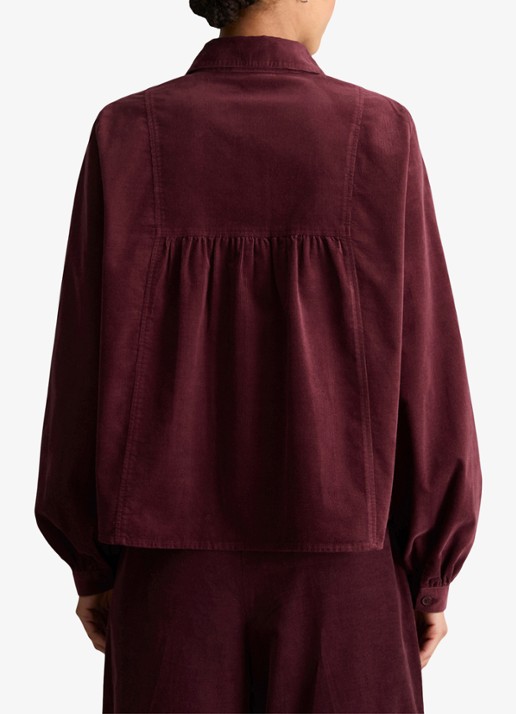 Marc O'Polo Denim Blouse van corduroy - achterkant bordeauxrood