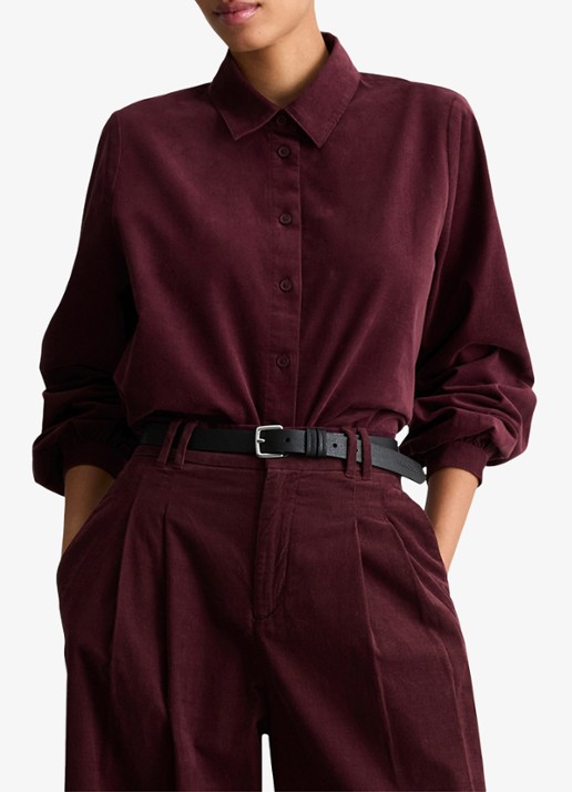 Marc O'Polo Denim Blouse van corduroy - detail 4 bordeauxrood