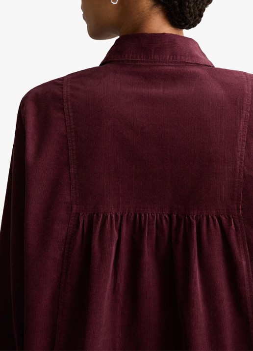 Marc O'Polo Denim Blouse van corduroy - detail 5 bordeauxrood