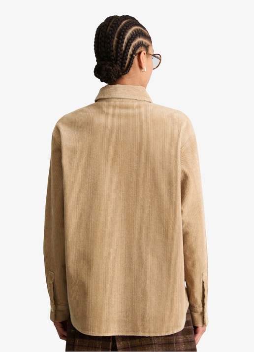 Marc O'Polo Denim Blouse van corduroy  - achterkant 5 zand
