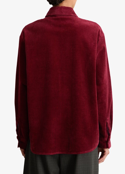 Marc O'Polo Denim Blouse van corduroy  - achterkant 5 kersenrood