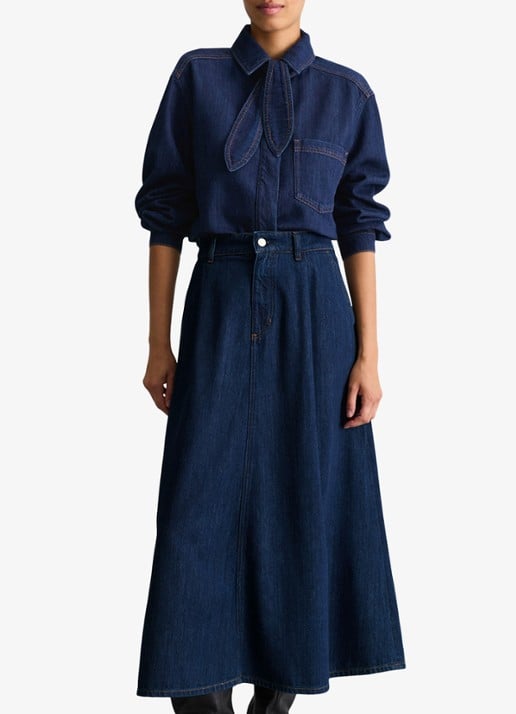 Marc O'Polo Denim Blouse van denim met borstzak