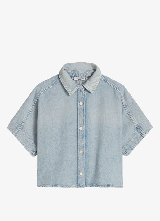 Marc O'Polo Denim Blouse van denim - voorkant 4 indigo
