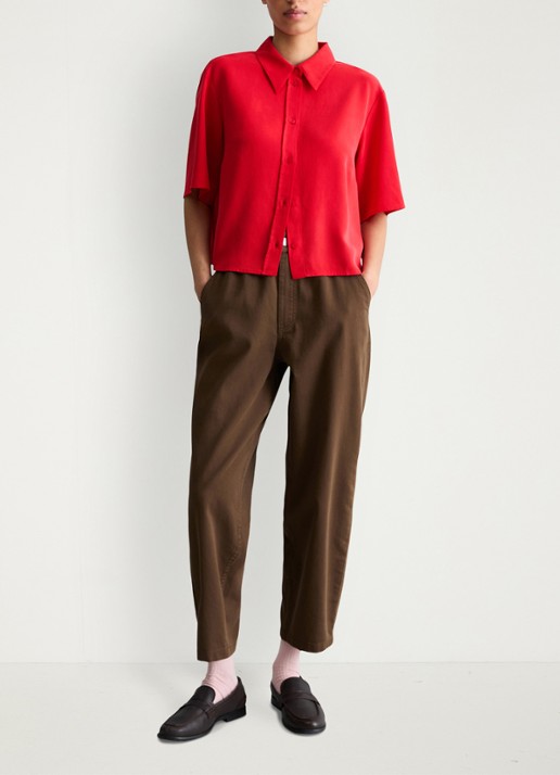 Marc O'Polo Denim Blouse van lyocell - voorkant 2 rood