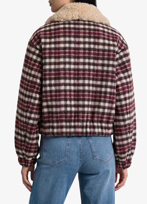 Marc O'Polo Denim Bomberjack met ruitdessin  - achterkant 5 rood