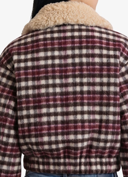 Marc O'Polo Denim Bomberjack met ruitdessin  - detail 2 rood