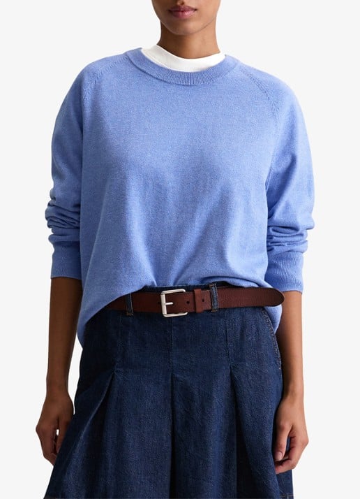 Marc O'Polo Denim Fijngebreide sweater met gemêleerd dessin  - detail 4 staalblauw