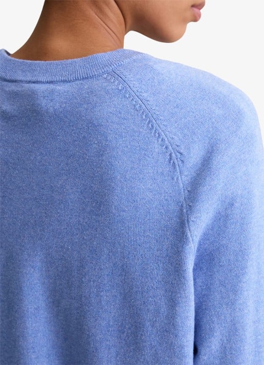 Marc O'Polo Denim Fijngebreide sweater met gemêleerd dessin  - detail 5 staalblauw