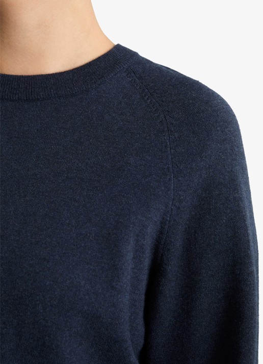 Marc O'Polo Denim Fijngebreide sweater met gemêleerd dessin  - detail 4 donkerblauw