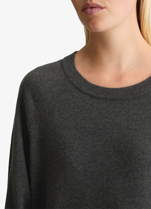Marc O'Polo Denim Fijngebreide sweater met gemêleerd dessin  - detail 4 donkergrijs