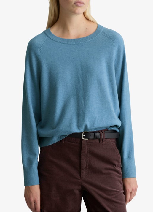 Marc O'Polo Denim Fijngebreide sweater met gemêleerd dessin  - detail 3 blauw