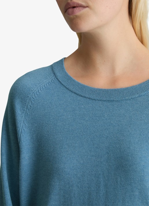Marc O'Polo Denim Fijngebreide sweater met gemêleerd dessin  - detail 4 blauw