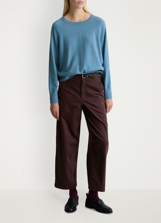 Marc O'Polo Denim Fijngebreide sweater met gemêleerd dessin  - voorkant 2 blauw
