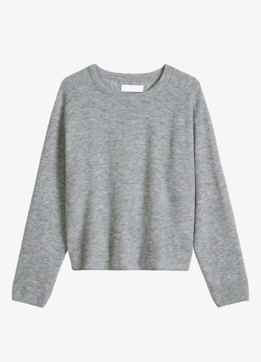 Marc O'Polo Denim Fijngebreide trui in wolblend - voorkant lichtgrijs