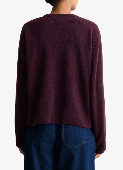 Marc O'Polo Denim Fijngebreide trui in wolblend - achterkant bordeauxrood