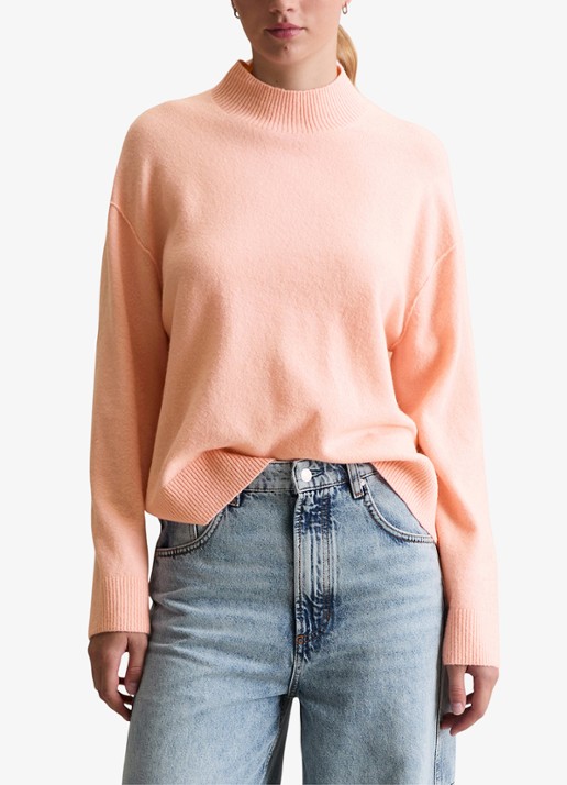 Marc O'Polo Denim Fijngebreide trui met opstaande kraag - detail 3 rose powder / roze