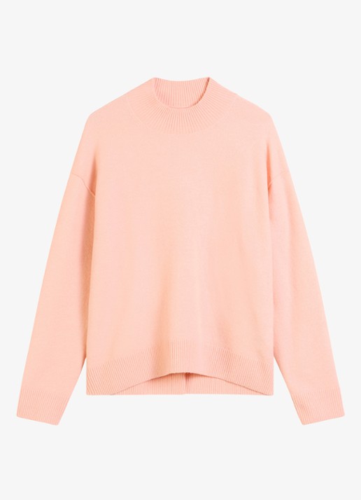 Marc O'Polo Denim Fijngebreide trui met opstaande kraag - voorkant rose powder / roze