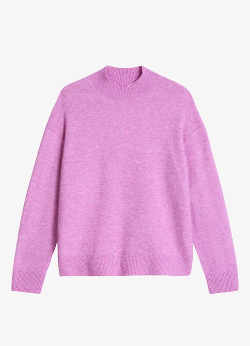Marc O'Polo Denim Fijngebreide trui met opstaande kraag - voorkant 4 roze