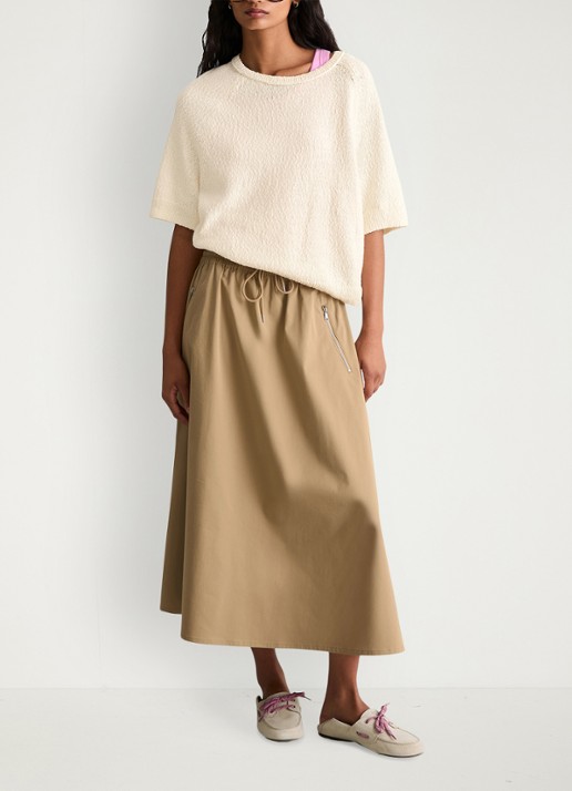 Marc O'Polo Denim Fijngebreide trui met ronde hals - voorkant 5 creamy white/1173