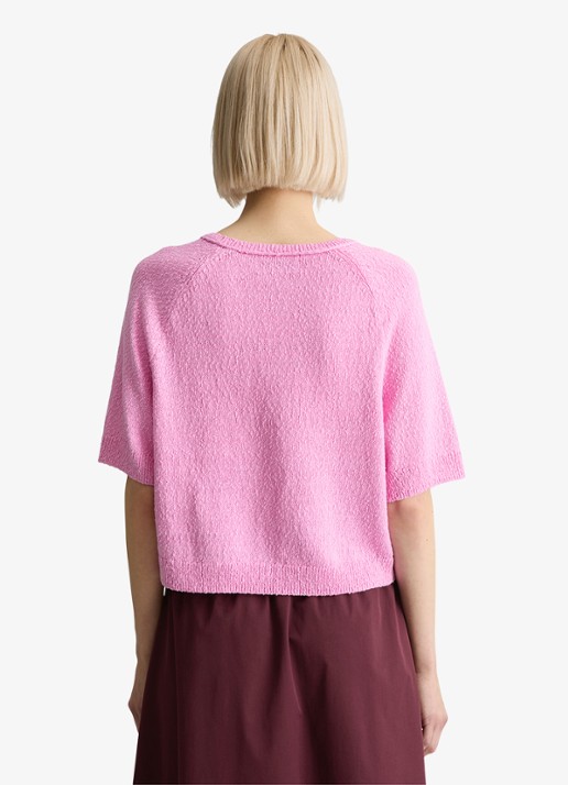 Marc O'Polo Denim Fijngebreide trui met ronde hals - achterkant pale bubblegum/8205