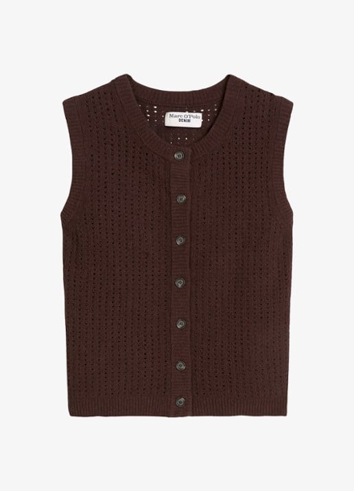 Marc O'Polo Denim Grofgebreid vest met opengewerkt dessin