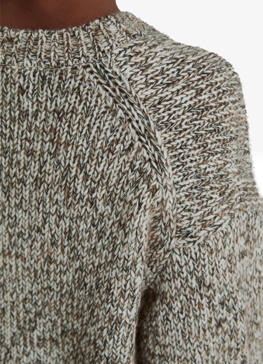 Marc O'Polo Denim Grofgebreide trui in wolblend  - detail 2 grijs