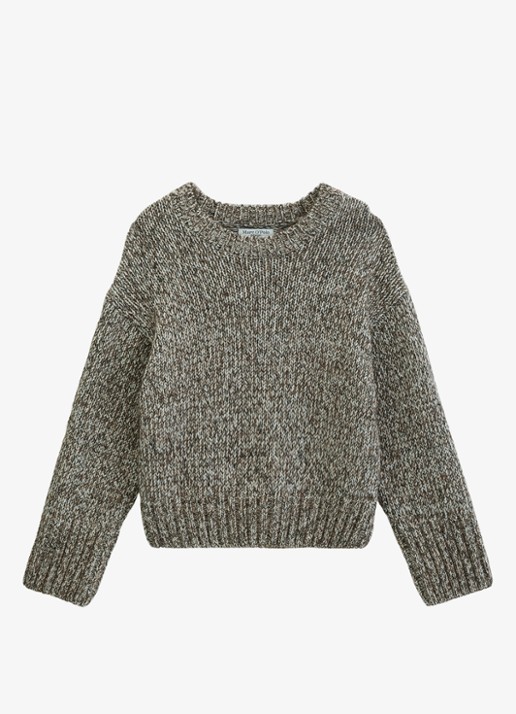 Marc O'Polo Denim Grofgebreide trui in wolblend  - voorkant 4 grijs