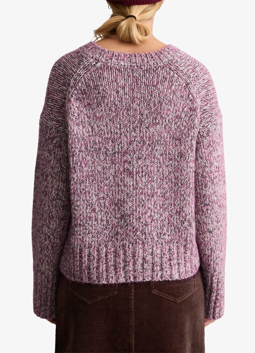 Marc O'Polo Denim Grofgebreide trui in wolblend  - achterkant 3 roze