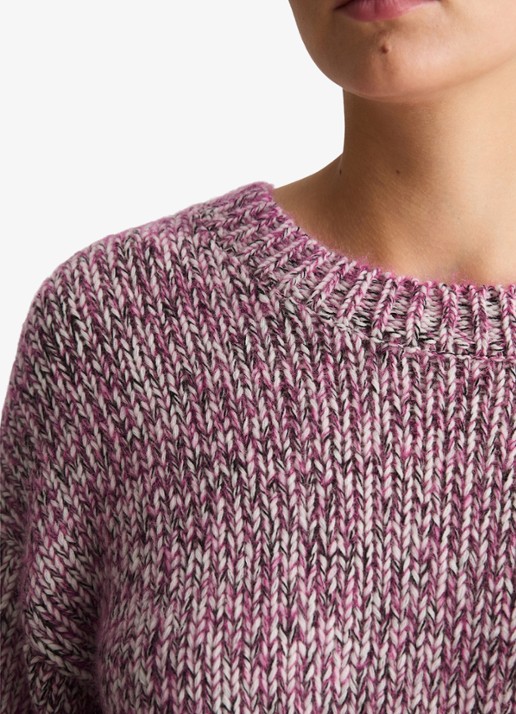 Marc O'Polo Denim Grofgebreide trui in wolblend  - detail 2 roze