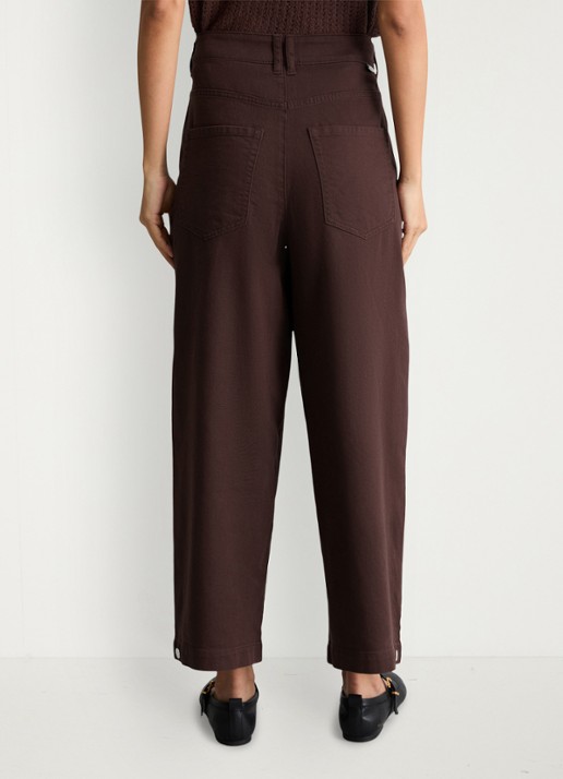 Marc O'Polo Denim High waist wide fit jeans met gekleurde wassing - achterkant aubergine