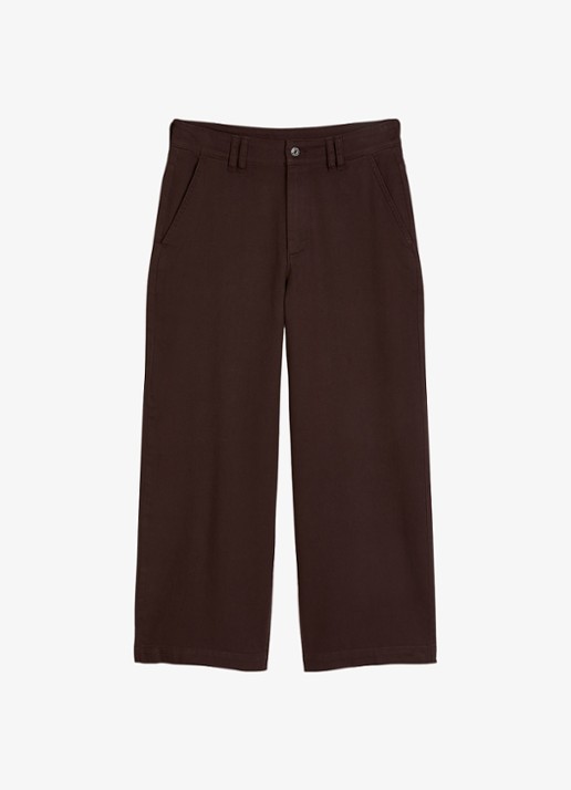 Marc O'Polo Denim High waist wide fit jeans met gekleurde wassing - voorkant 4 aubergine