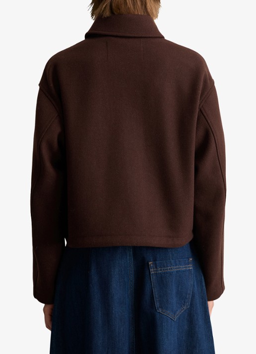 Marc O'Polo Denim Jack met klepzakken - achterkant 5 donkerbruin