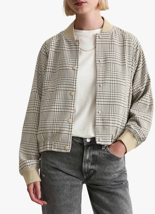 Marc O'Polo Denim Jack met ruitdessin en steekzakken