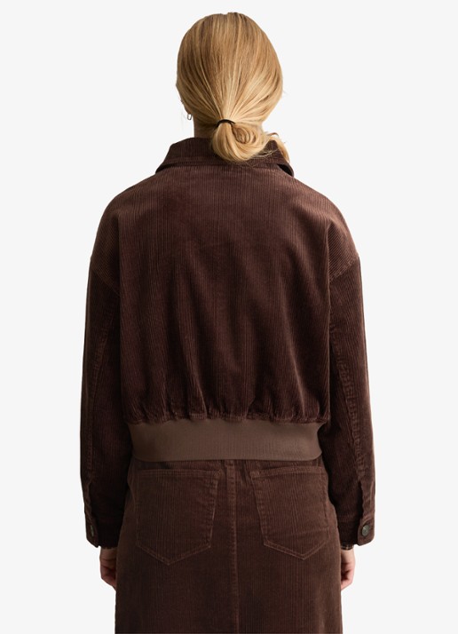 Marc O'Polo Denim Jas van corduroy  - achterkant 3 bruin