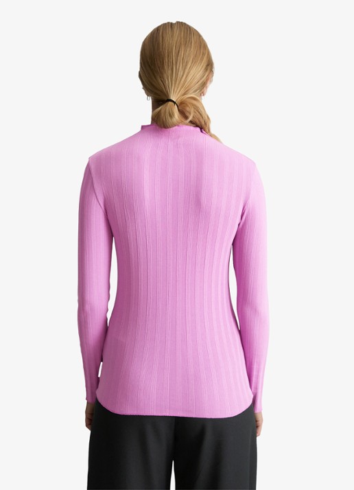 Marc O'Polo Denim Longsleeve met col  - achterkant 5 lila