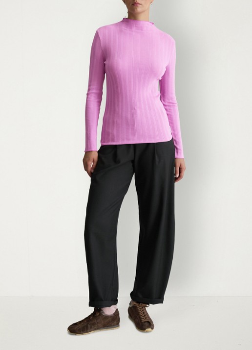 Marc O'Polo Denim Longsleeve met col  - voorkant 4 lila