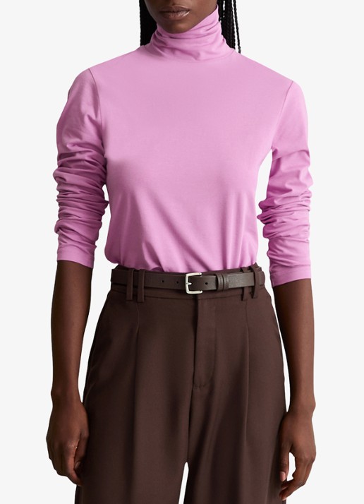 Marc O'Polo Denim Longsleeve met col - detail roze
