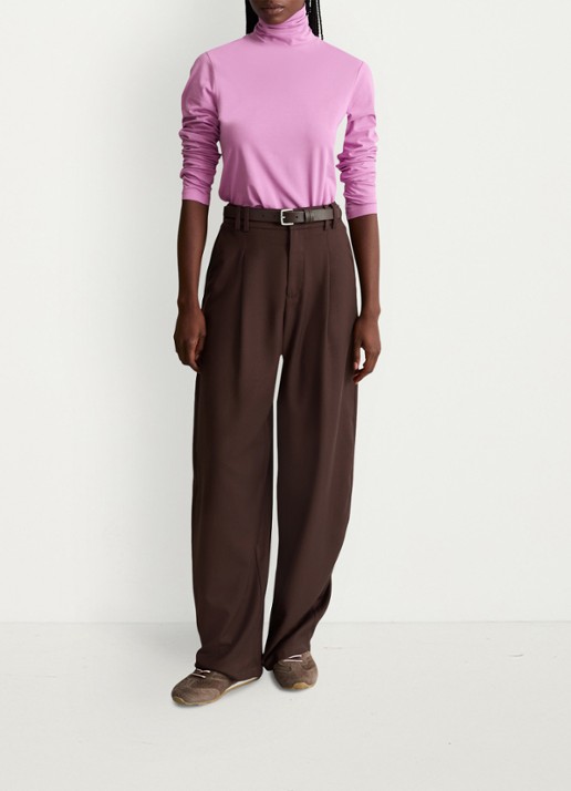 Marc O'Polo Denim Longsleeve met col - voorkant 4 roze
