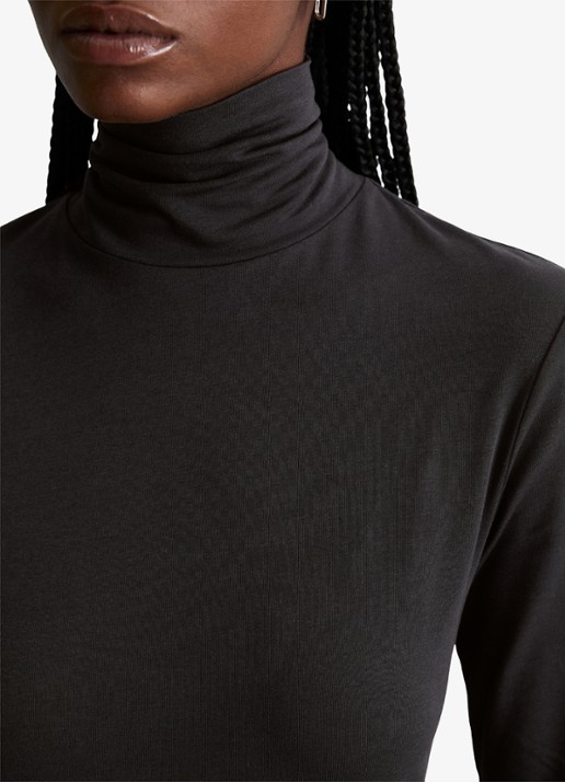 Marc O'Polo Denim Longsleeve met col - detail 4 zwart