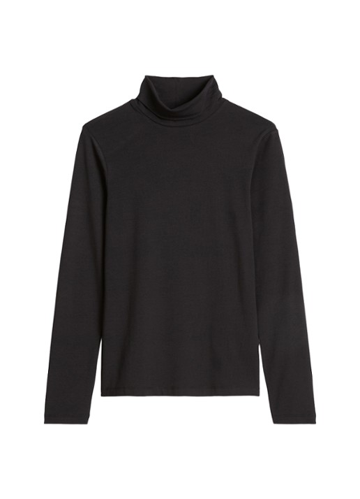 Marc O'Polo Denim Longsleeve met col - voorkant zwart