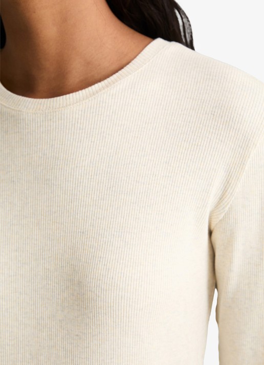 Marc O'Polo Denim Longsleeve met met ronde hals  - detail 4 creme