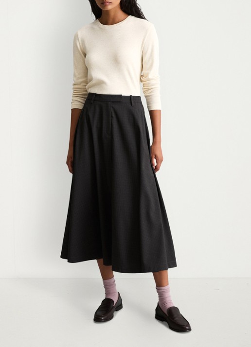 Marc O'Polo Denim Longsleeve met met ronde hals  - voorkant 2 creme